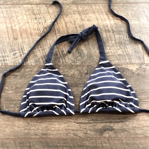 GAP STRIPED NAVY/WHITE TRIANGLE BIKINI TOP (XS) - Picture 2 of 4